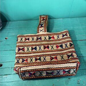 Artisan Woven Tote Bag with Tribal Patterns